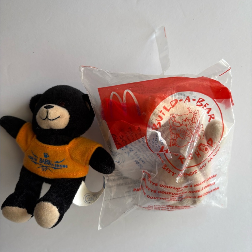 Build-A-Bear Black Teddy with Orange Shirt